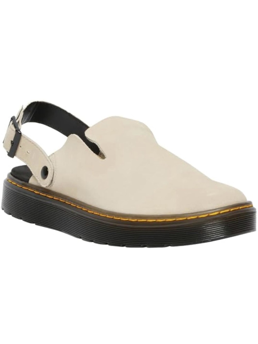Dr. Martens Tan Suede Mule Slip-Ons with Buckle